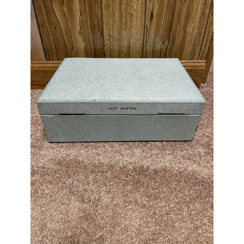 Vintage 1960's LADY BUXTON 2 Tier Blue Jewelry Box Blue Velvet‎ grandma core
